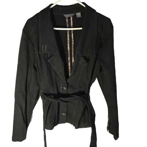 Motto black jacket size xL button front belt - Picture 1 of 4